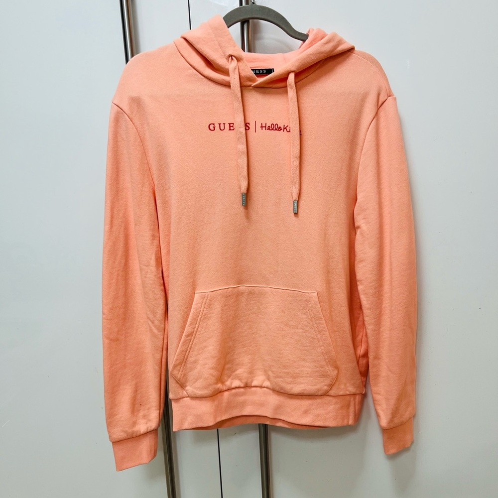 Guess Men’s Hoodie Hello Kitty in Peach Size Medium